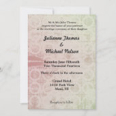 Invitation Mariage Abstrait rose et menthe (Devant)