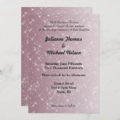 Invitation Mariage Abstrait rose étoile (Devant / Derrière)