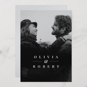 Invitation Mariage Abstrait Silver Photo Personnalisé