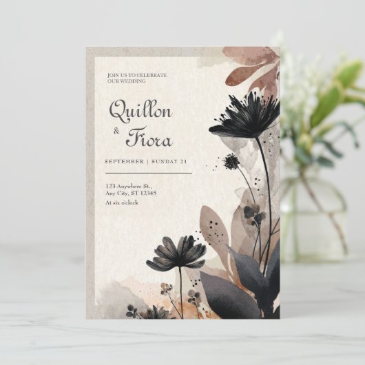 Invitation Mariage Abstrait Terre (Debout devant)