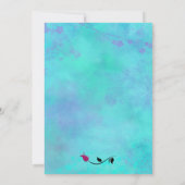 Invitation Mariage Abstrait turquoise et violette (Dos)