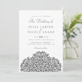 Invitation Mariage Accent Botanique Ethnique Boho (Debout devant)