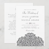 Invitation Mariage Accent Botanique Ethnique Boho (Devant / Derrière)