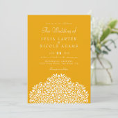 Invitation Mariage Accent Botanique Ethnique Boho (Debout devant)