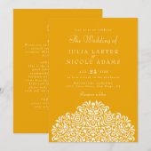 Invitation Mariage Accent Botanique Ethnique Boho (Devant / Derrière)