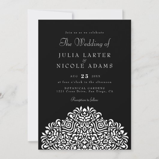 Invitation Mariage Accent Botanique Ethnique Boho (Devant)