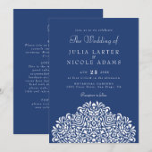 Invitation Mariage Accent Botanique Ethnique Boho (Devant / Derrière)