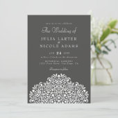 Invitation Mariage Accent Ethnique Botanique Boho (Debout devant)
