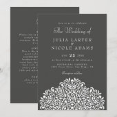 Invitation Mariage Accent Ethnique Botanique Boho (Devant / Derrière)