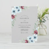 Invitation Mariage Acier Rouge Coquelicot (Debout devant)