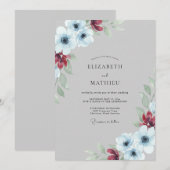 Invitation Mariage Acier Rouge Coquelicot (Devant / Derrière)