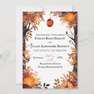 Invitation Mariage Acrylique Automne Enchanté Halloween