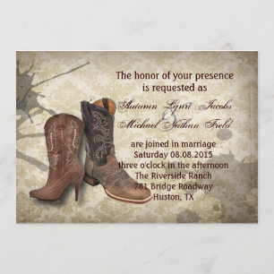 Invitation mariage affligé de cowboy de pays occidental