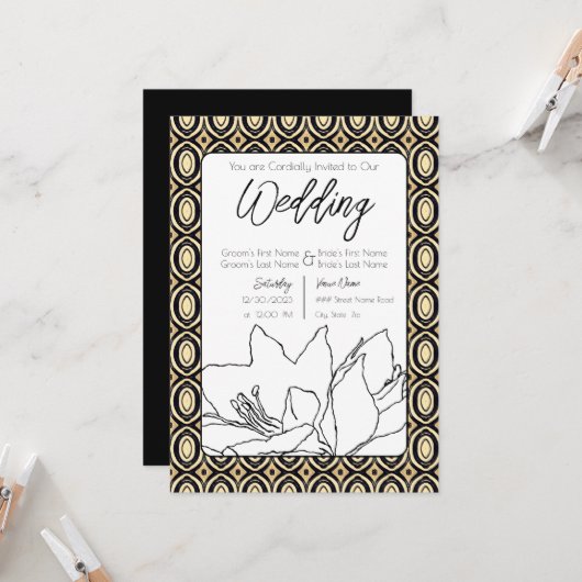 Invitation Mariage africain (Devant/Arrière en situation)