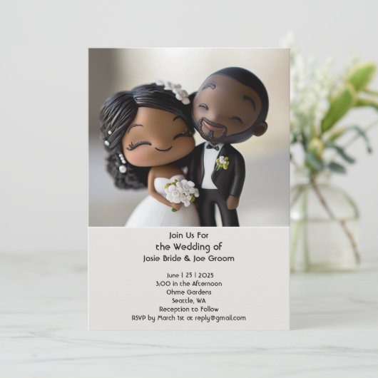 Invitation Mariage afro-américain (Debout devant)