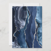 Invitation Mariage Agate Bleu Marine Argent (Dos)