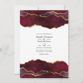 Invitation Mariage Agate Bourgogne et Or (Devant)