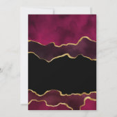 Invitation Mariage Agate Bourgogne et Or (Dos)