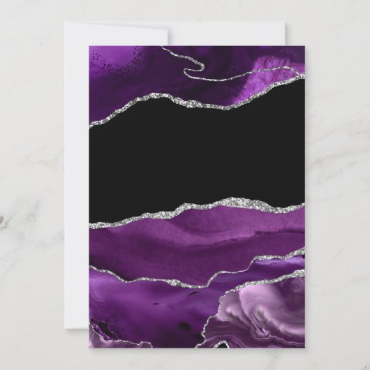 Invitation Mariage Agate de Parties scintillant d'argent viol (Dos)
