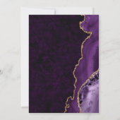 Invitation Mariage agate et marbre pailleté violet et or (Dos)
