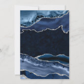 Invitation Mariage Agate Pailleté Bleu et Argent (Dos)