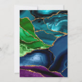 Invitation Mariage Agate Pailleté Violet, Bleu et Vert (Dos)