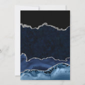 Invitation Mariage Agate Pailletée Bleue et Argentée (Dos)