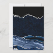 Invitation Mariage Agate Pailletée Bleue et Argentée (Dos)
