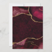 Invitation Mariage Agate Pailletée Rouge et Or (Dos)