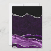 Invitation Mariage Agate Pailletée Violet et Argent (Dos)
