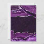 Invitation Mariage agate pailletée violet et argent (Dos)