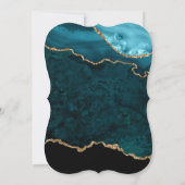 Invitation Mariage Agate Sarcelle et Or (Dos)