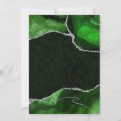 Invitation Mariage Agate Vert et Paillettes d'Argent (Dos)