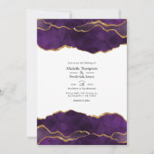 Invitation Mariage Agate Violet et Or (Devant)