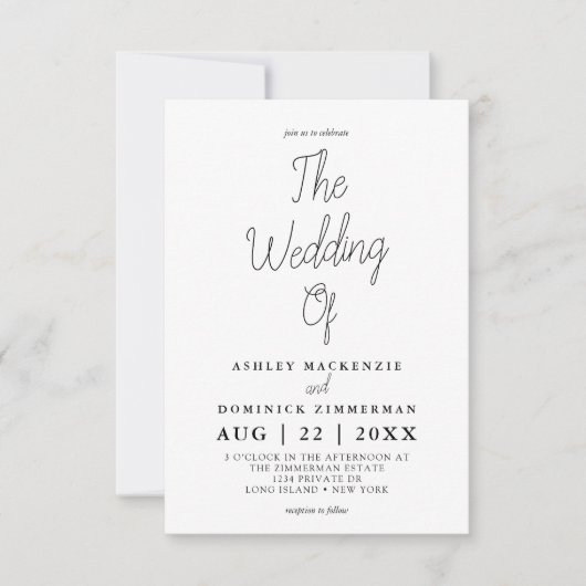 Invitation Mariage agréable et simple (Devant)