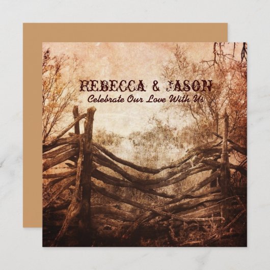 Invitation mariage agricole rustique de l'ouest (Devant / Derrière)
