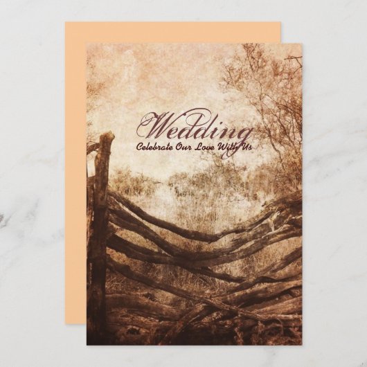 Invitation mariage agricole rustique de l'ouest (Devant / Derrière)
