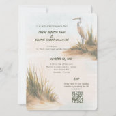 Invitation Mariage Aigrette Blanche sur les Dunes (Devant)