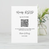 Invitation mariage aimable RSVP scan QR code simple moderne (Debout devant)