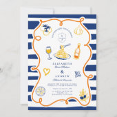 Invitation Mariage alimentaire italien de la marine Doodles (Devant)
