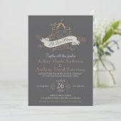 Invitation Mariage alpin de Deer Floral Mountain Woodsy (Debout devant)