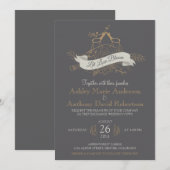 Invitation Mariage alpin de Deer Floral Mountain Woodsy (Devant / Derrière)