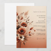 Invitation Mariage Ambre Éthéré Fleurissant (Devant / Derrière)