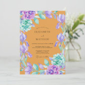 Invitation Mariage Ambre Iris Eucalyptus Violet (Debout devant)