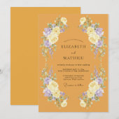 Invitation Mariage Ambre Lilas Pétales (Devant / Derrière)