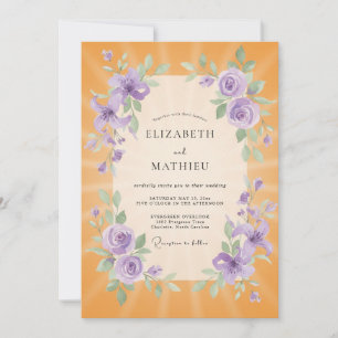 Invitation Mariage Ambre Lilas Ranunculus Eucalyptus