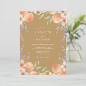 Invitation Mariage Ambre Violet Pêche Eucalyptus (Debout devant)