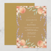 Invitation Mariage Ambre Violet Pêche Eucalyptus (Devant / Derrière)