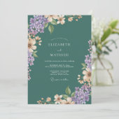 Invitation Mariage Améthyste Ardoise Lilas Eucalyptus (Debout devant)