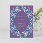 Invitation Mariage Améthyste Azur Lily (Debout devant)